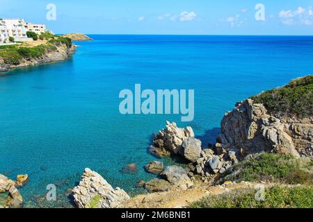 Bay Beach Varkotopos im Dorf Bali, Insel Kreta (Griechenland) Stockfoto