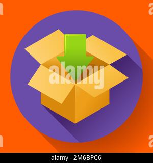 Versand und Verpackung Symbol. Flache Design-Stil. Stockfoto