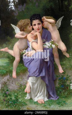 Chanson du Printemps (Frühlingslied), gemalt vom französischen Maler William-Adolphe Bouguereau aus dem 19. Jahrhundert im Jahr 1889 Stockfoto