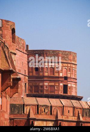 Detail des Red Fort in Delhi Indien Stockfoto