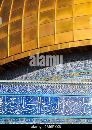 Detail des Doms der Felsenmoschee auf dem Tempelberg in Jerusalem Israel Stockfoto