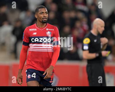 LILLE - Alexsandro von LOSC Lille während des französischen Spiels Ligue 1 zwischen Lille OSC und Stade de Reims im Pierre-Mauroy Stadion am 2. Januar 2022 in Lille, Frankreich. AP | niederländische Höhe | Gerrit van Köln Stockfoto