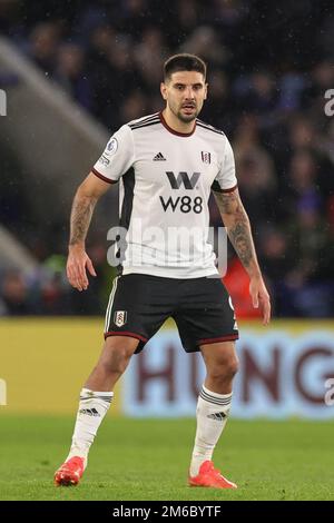 Leicester, Großbritannien. 03. Januar 2023. Aleksandar Mitrovi? #9 von Fulham während des Premier League-Spiels Leicester City gegen Fulham im King Power Stadium, Leicester, Vereinigtes Königreich, 3. Januar 2023 (Foto von Mark Cosgrove/News Images) in Leicester, Vereinigtes Königreich, am 1./3. Januar 2023. (Foto: Mark Cosgrove/News Images/Sipa USA) Guthaben: SIPA USA/Alamy Live News Stockfoto