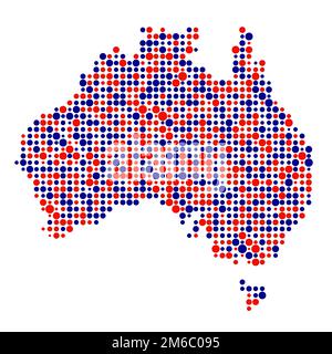 Abgeleitete Musterabbildung für Australien Map Silhouette mit Pixeln Stock Vektor