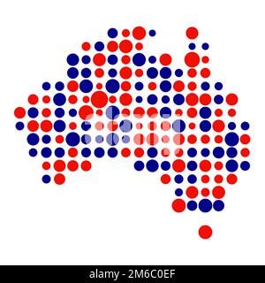 Abgeleitete Musterabbildung für Australien Map Silhouette mit Pixeln Stock Vektor