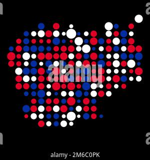 Kambodschanische Kartensilhouette verpixelt abgeleitete Musterdarstellung Stock Vektor