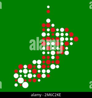 Oman Map Silhouette verpixelt abgeleitete Musterdarstellung Stock Vektor