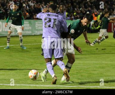 Caceres, Spanien. 03. Januar 2023. Spanisches Fußballspiel Cacereño gegen Real Madrid im Príncipe Felipe Stadium, Caceres, 03. Januar 2023 Rodrygo Copa del Rey: Cacereño gegen Real Madrid 900/Cordon Press Credit: CORDON PRESS/Alamy Live News Stockfoto