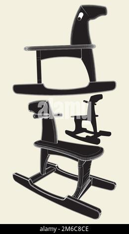 Kinder Swing-Horse-Vektor Stock Vektor