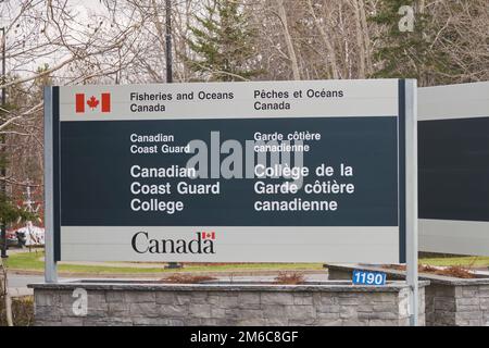 Das Canadian Coast Guard College befindet sich in Sydney Nova Scotia. Das College trainiert Kadetten für den Dienst bei der kanadischen Küstenwache. Stockfoto