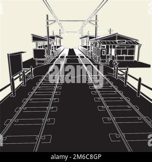 Antiker Bahnhofsvektor Stock Vektor