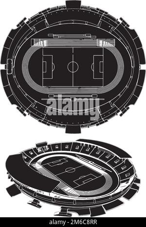 Fußballstadion Vector Stock Vektor