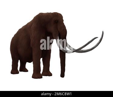 Wollly Mammoth Standing Ice Age Digital Art Von Winters860 Isolierter, Transparenter Hintergrund Stockfoto