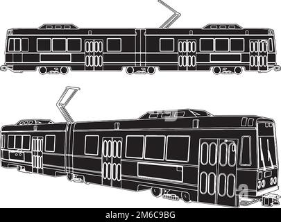 Alter Straßenbahn-Trolley Vector Stock Vektor