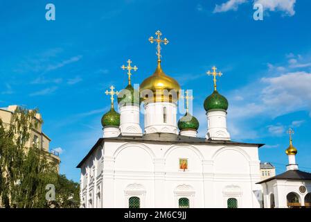 Kathedrale des Treffens der Ikone der Mutter Gottes von Wladimir im Kloster Sretensky in Moskau. Russland Stockfoto