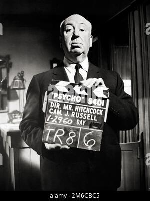 Regisseur Alfred Hitchcock - Psycho (Paramount, 1960). Trotzdem, Werbefoto. Stockfoto