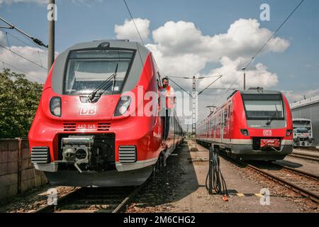 Inbetriebnahme der S-Bahn für die Deutsche Bahn Stockfoto