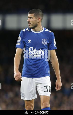 Liverpool, Großbritannien. 03. Januar 2023. Conor Coady #30 of Everton während des Premier League-Spiels Everton gegen Brighton und Hove Albion im Goodison Park, Liverpool, Großbritannien, 3. Januar 2023 (Foto von Phil Bryan/News Images) in Liverpool, Großbritannien, am 1./3. Januar 2023. (Foto: Phil Bryan/News Images/Sipa USA) Guthaben: SIPA USA/Alamy Live News Stockfoto