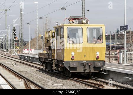 Erweiterung des Bahnabschnitts Magdeburg Stockfoto