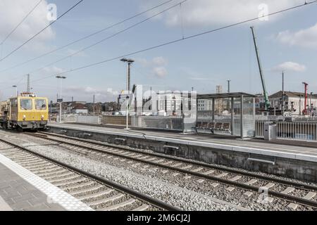 Erweiterung des Bahnabschnitts Magdeburg Stockfoto