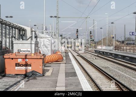 Erweiterung des Bahnabschnitts Magdeburg Stockfoto