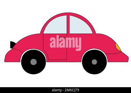 Pkw rot auf weißem Hintergrund Stockfoto