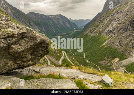 Norwegische Panoramastrecken - Trollstigen Stockfoto