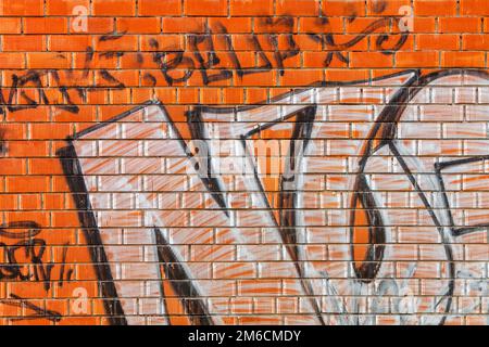 Graffiti an einer Wand Stockfoto