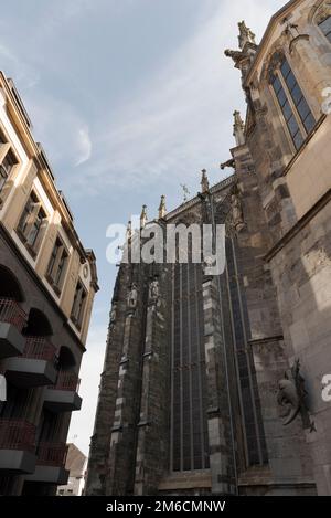 Aachen. Köln - Deutschland 24-08-2021. Bruchstücke des Dom-Turms in Aachen Stockfoto