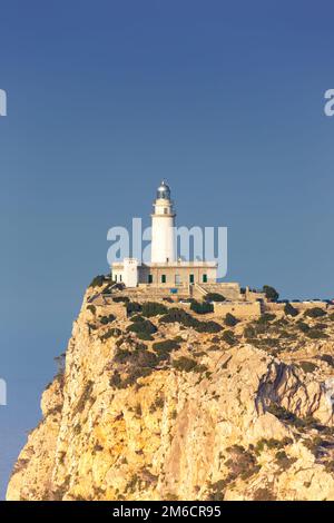Lighthouse Cap Formentor Mallorca freier Raum Kopierer Porträt Balearen Reisen Sie nach Spanien Stockfoto