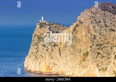 Lighthouse Cap Formentor Mallorca Text Free Space Copyspace Sea Balearic Islands Travel Spanien Stockfoto