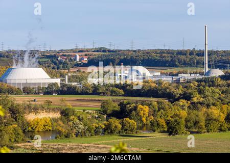 Kernkraftwerk in Neckarwestheim, Baden-Württemberg, Deutschland Stockfoto