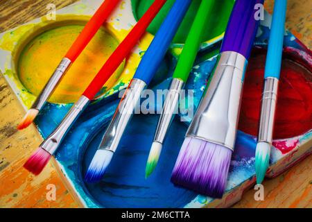 Kunstpinsel Still Life Stockfoto