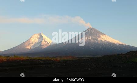 Der kamtschatka Vulkan. Klyuchevskaya Hill. Die Natur der Kamtschatka, Berge und Vulkane. Stockfoto