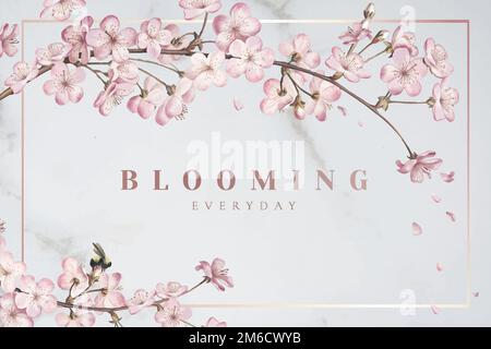 Blühender Blumenrahmen als Vektor Stock Vektor