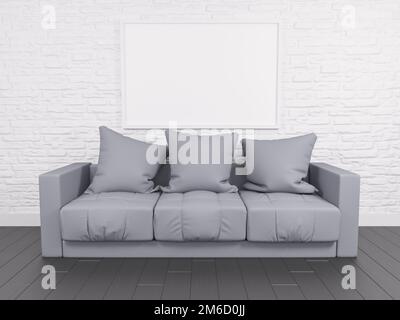 Modernes Sofa mit Blick auf den Innenbereich Stockfoto