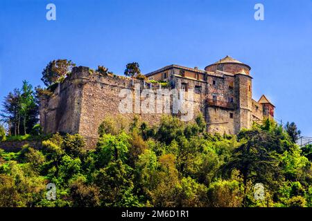 Castel Braun alte Burg Hügel Portofino Genua Ligurien Italien Stockfoto