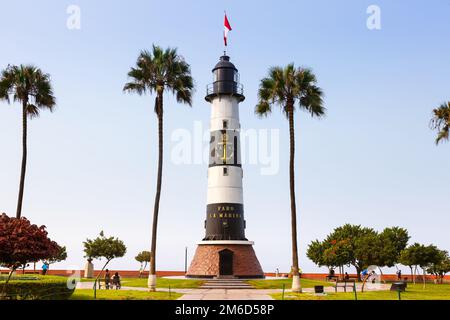 Lima Peru Leuchtturm Faro La Marina Wahrzeichen Stockfoto