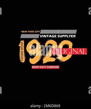 Superiror 1920 Original New York City Vintage Supplyer Urban Styling T-Shirt und Bekleidung im trendigen Design Stock Vektor