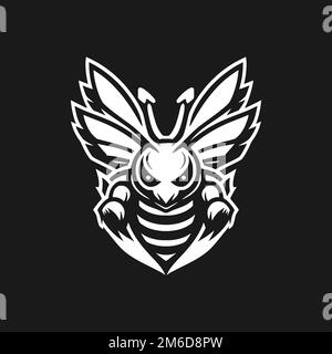 Angry Bee esport Logo-Figur Stock Vektor