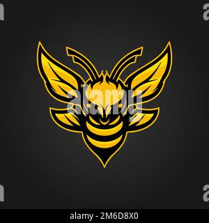 Angry Bee esport Logo-Figur Stock Vektor