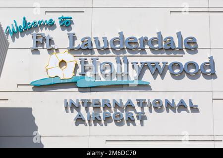 FLL-Logo des internationalen Flughafens Fort Lauderdale Hollywood Stockfoto