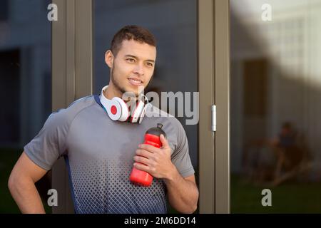 Sporttraining junger latein Tag träumt Tag träumt Läufer Kopierer Raum Laufen Fitness Stockfoto