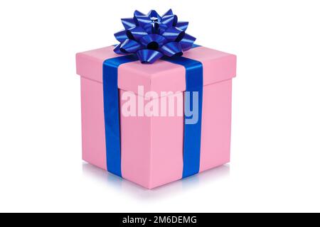 Geburtstagsgeschenk weihnachtsgeschenk Rose Box isoliert auf Weiß Stockfoto