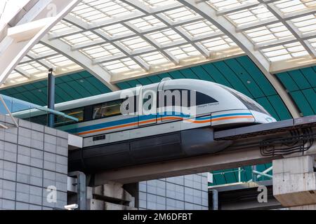 Shanghai Transrapid Maglev Magnetschwebebahnstation in China Stockfoto