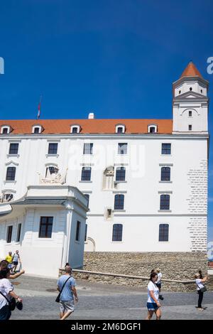 Berühmte Burg Bratislava in der Hauptstadt der Slowakei Stockfoto