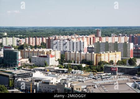 Luftblick auf die wohngebäude von bratislava Stockfoto