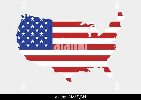 Abstract usa. Vereinigte Staaten. Einfache Vektordarstellung. Amerikanisches Flaggensymbol isoliert. Stockfoto