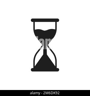 Symbol für Sanduhr. Sanduhrelement isoliert. Zeitkonzeptelement. Traditionelles Uhrenelement. Stockfoto