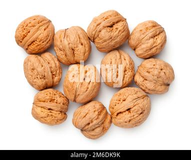 Walnüsse Isoliert Auf Weißem Hintergrund Stockfoto